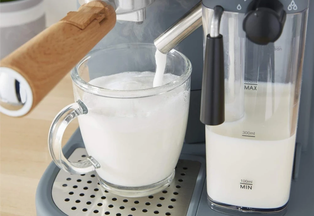 espresso machine with steam wand and grinder